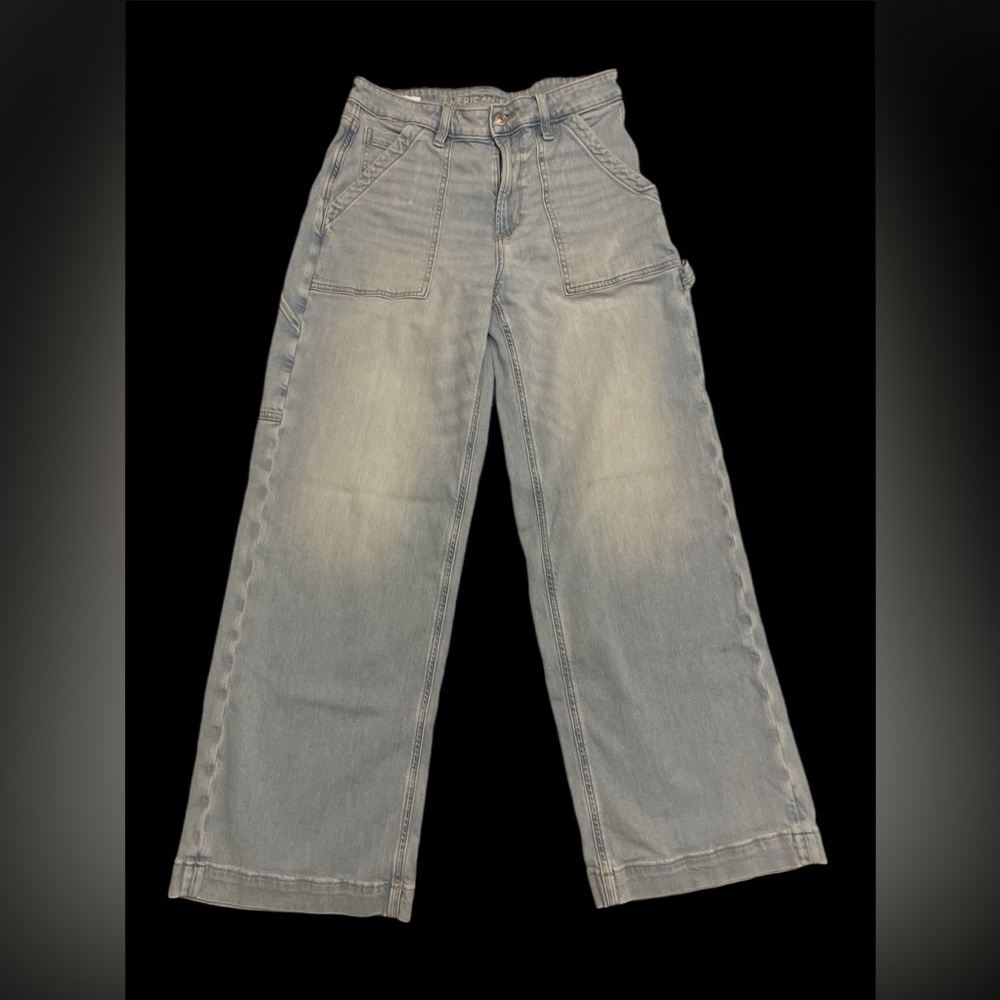 American Eagle, Blue Jean, Super High Rise Baggy Wide Leg, Size 6